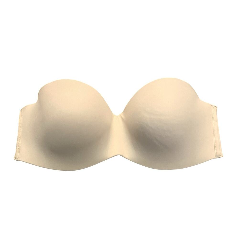 Victorias Secret PINK Strapless Lightly Lined Bra 38C Nude Underwired Molded